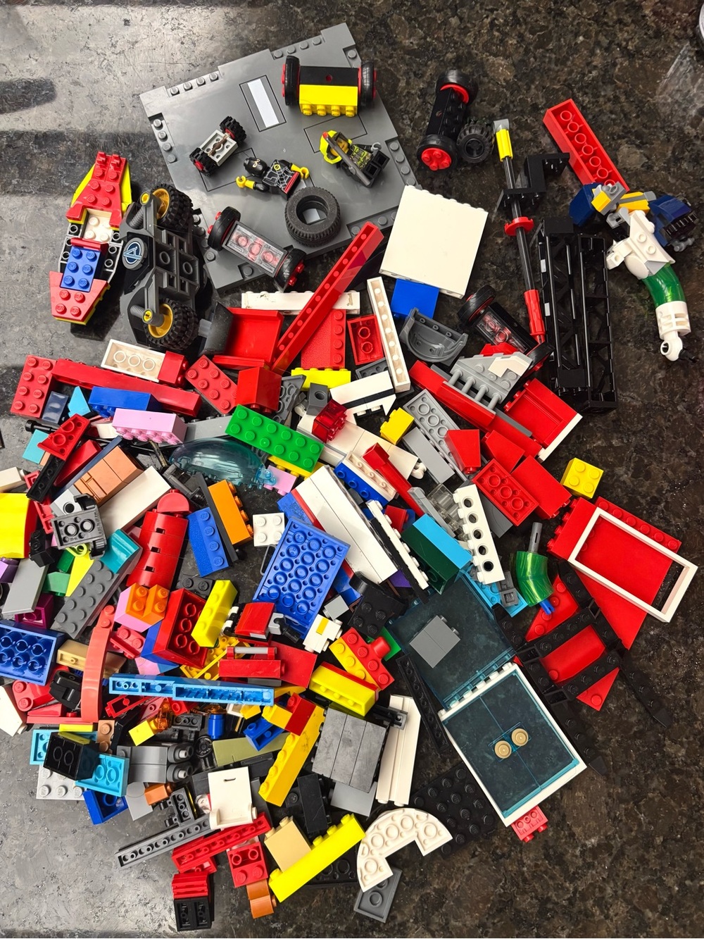 1.5 lbs Bag of Legos, bases, specialty, and people.